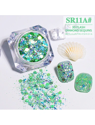 white iridescent glitter